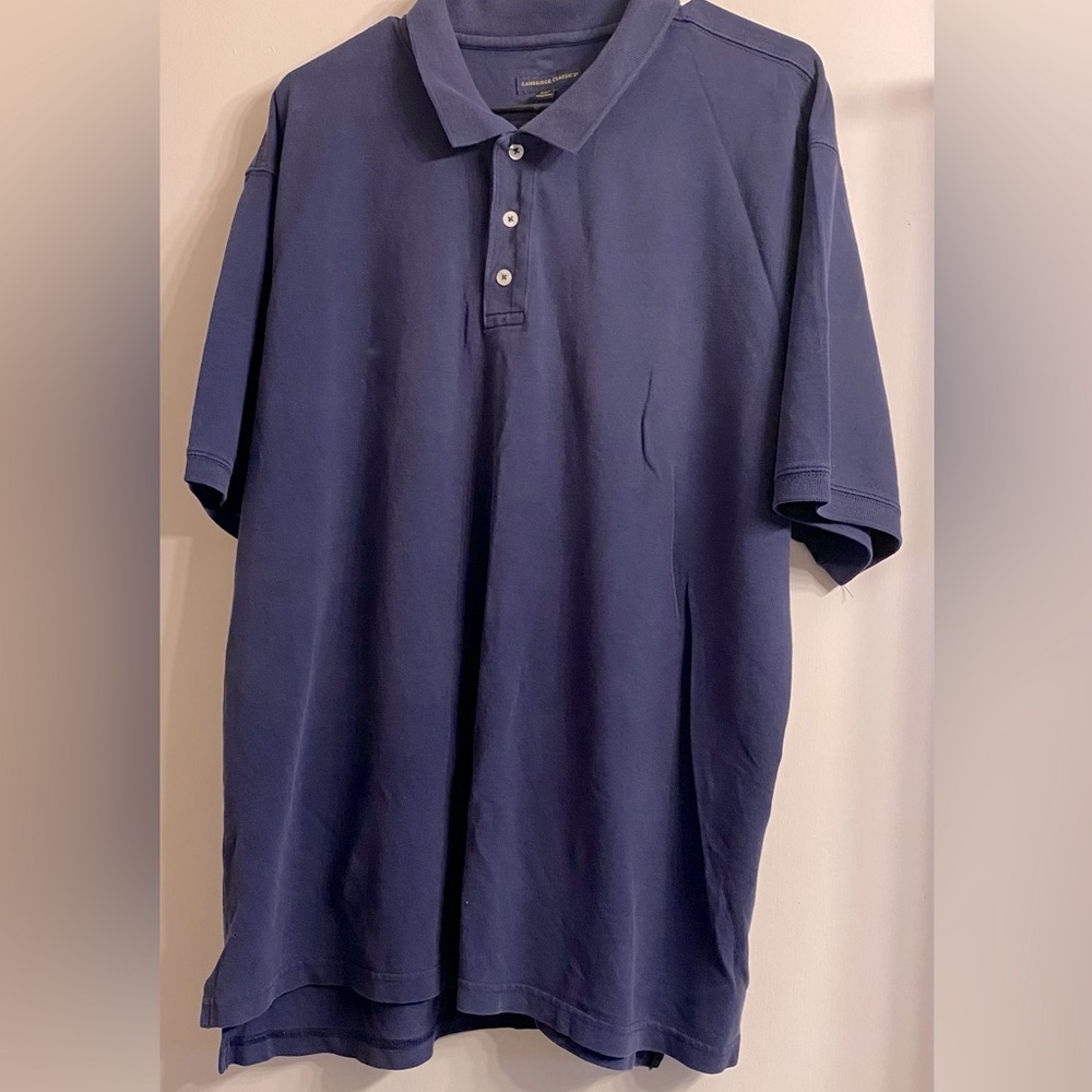 Cambridge Classics Polo Shirt Mens Size XLarge blue Heavy Cotton Short Sleeve